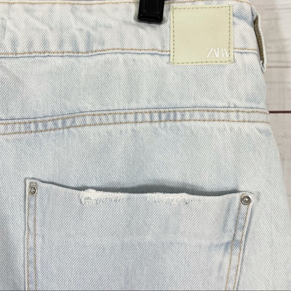 Zara Women’s High Rise Wide Leg Jeans Blue Size 10 - Picture 7 of 10